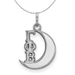 Sterling Silver Gamma Phi Beta XS (Tiny) Pendant Necklace - 24 Inch